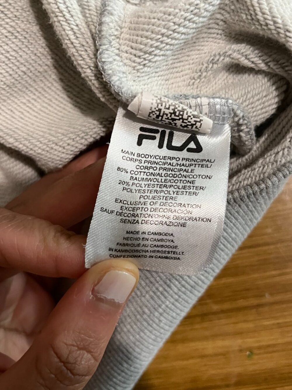 Fila logo grey sweatshirt lounge athletic gym casual streetwear blokecore casual - Picture 8 of 15